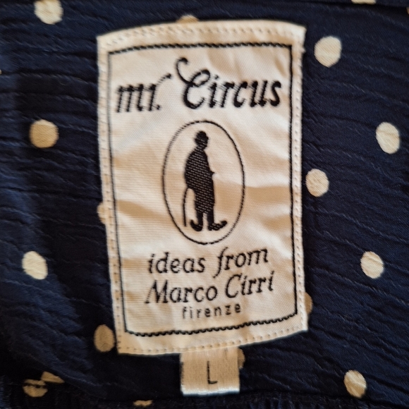 RARE vtg Mr. Circus marco cirri Firenze Italy polka dot shirt large *M6 - Picture 5 of 5
